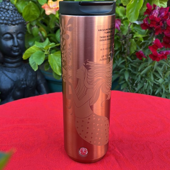 New Starbucks Rose Gold Siren Embossed Insulated Grande 16oz Coffee Tumbler - Picture 3 of 16